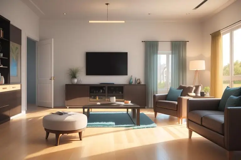 A living room equipped with home automation for superior comfort