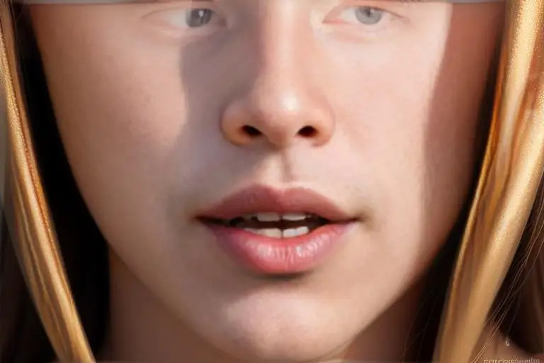 Close up of a Metallic lip finish