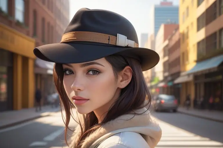 Fedora hat on a city street