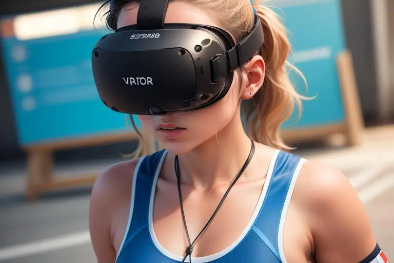 Image of an athlete using VR for safety training